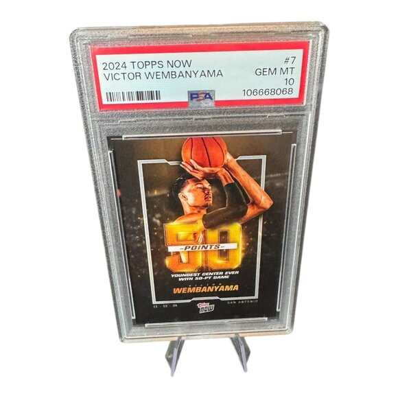 2024 TOPPS NOW #7 VICTOR WEMBANYAMA 50 Point Scorer PSA 10 - Picture 1 of 2
